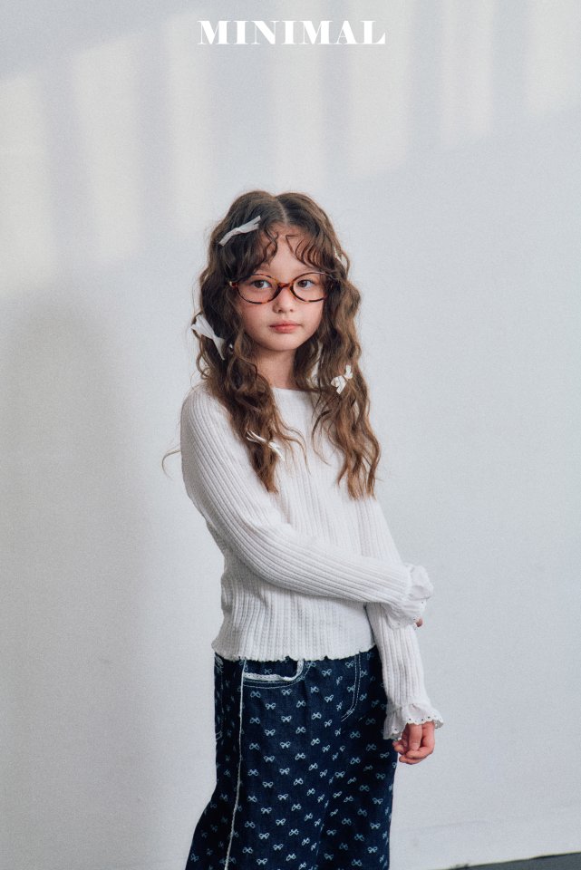Minimal - Korean Children Fashion - #designkidswear - Ribbon Lace Denim Pants - 9