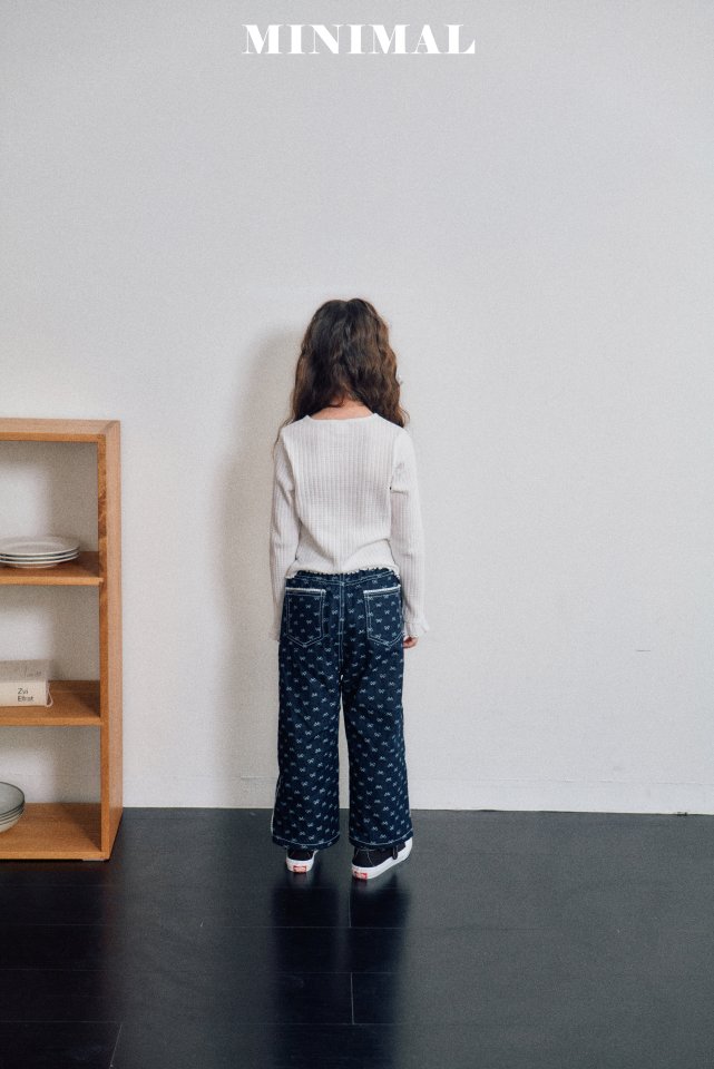 Minimal - Korean Children Fashion - #stylishchildhood - Ribbon Lace Denim Pants - 6