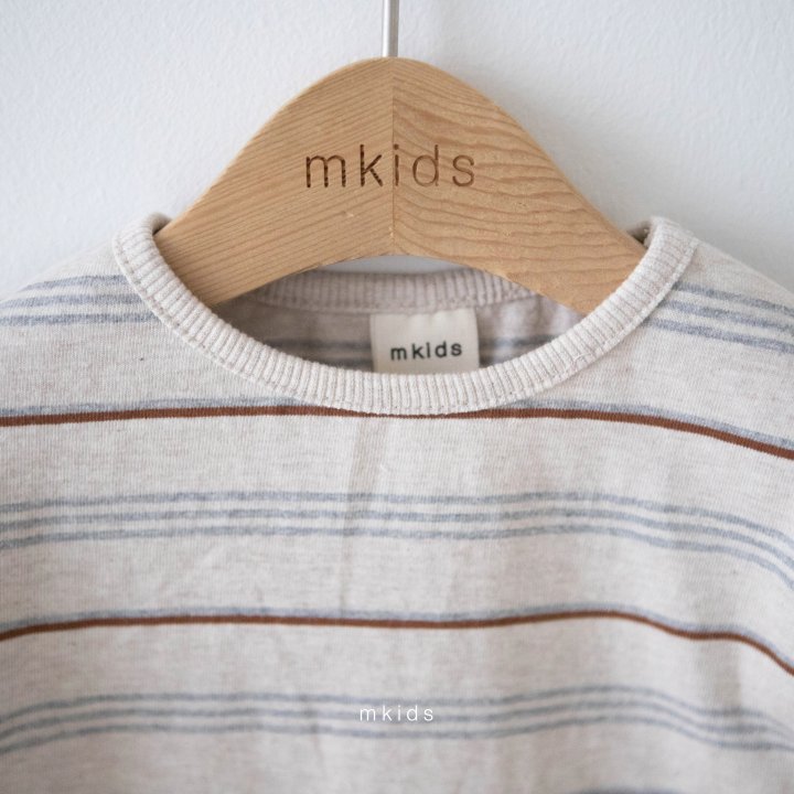 Mkids - Korean Baby Fashion - #babyboutique - Cream Stripe Tee - 7