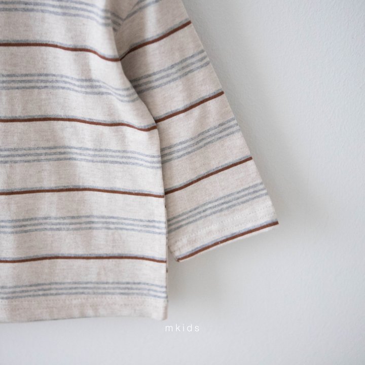 Mkids - Korean Baby Fashion - #babyboutiqueclothing - Cream Stripe Tee - 8