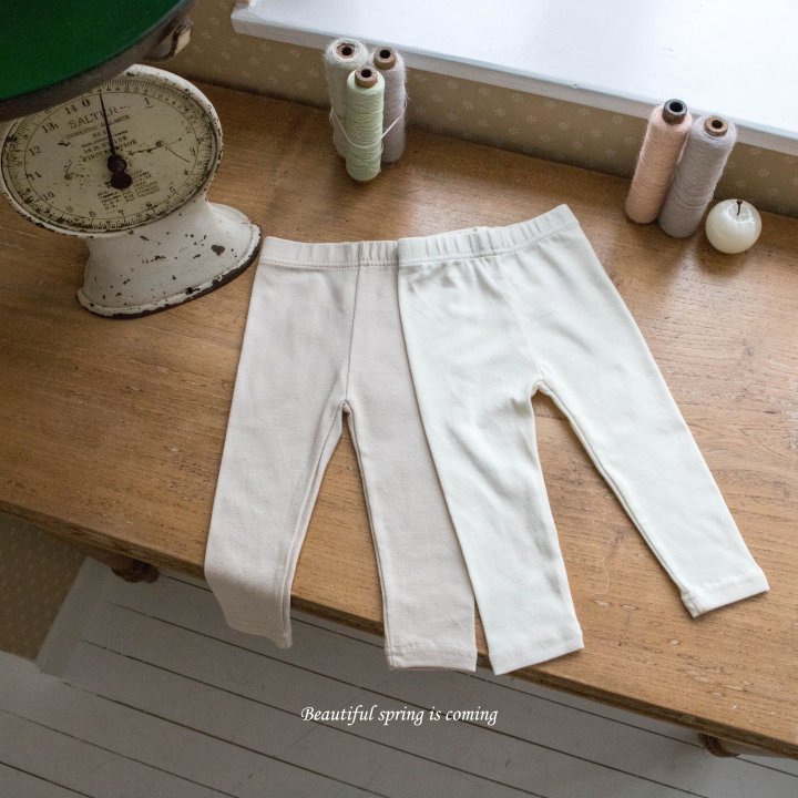 Mkids - Korean Baby Fashion - #babyclothing - Cream Leggings
