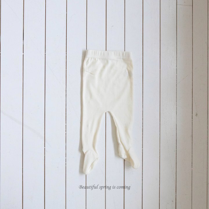 Mkids - Korean Baby Fashion - #babygirlfashion - Cream Foot Leggings - 4