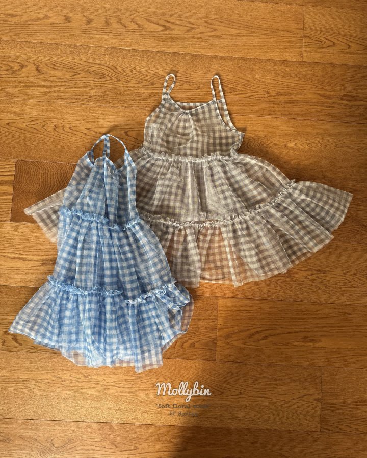 Mollybin - Korean Children Fashion - #designkidswear - Check Tutu One-piece