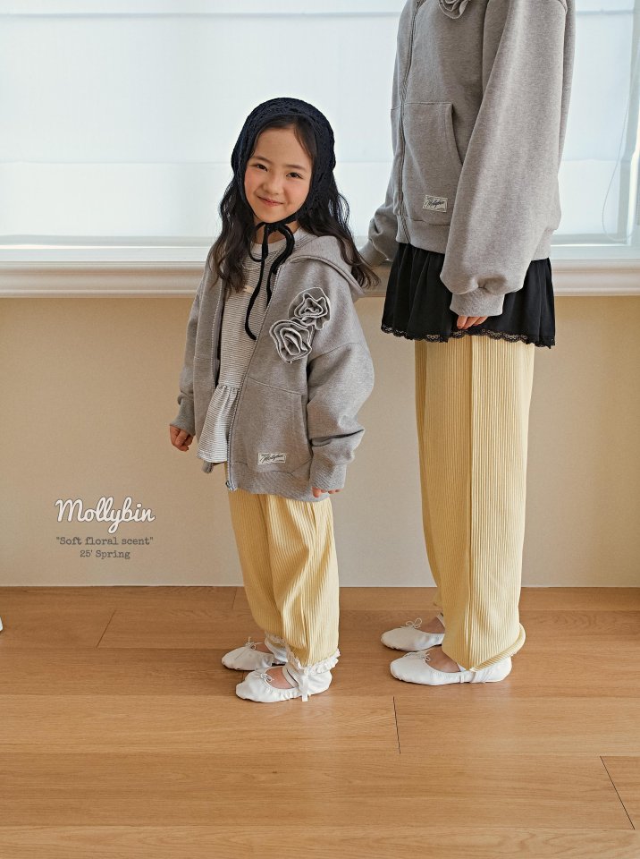 Mollybin - Korean Children Fashion - #kidzfashiontrend - Flower Hooded Zip-up Jacket - 7