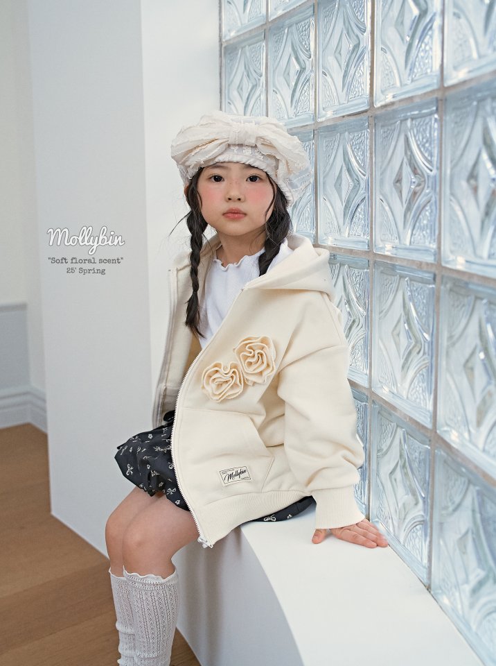 Mollybin - Korean Children Fashion - #magicofchildhood - Flower Hooded Zip-up Jacket - 10