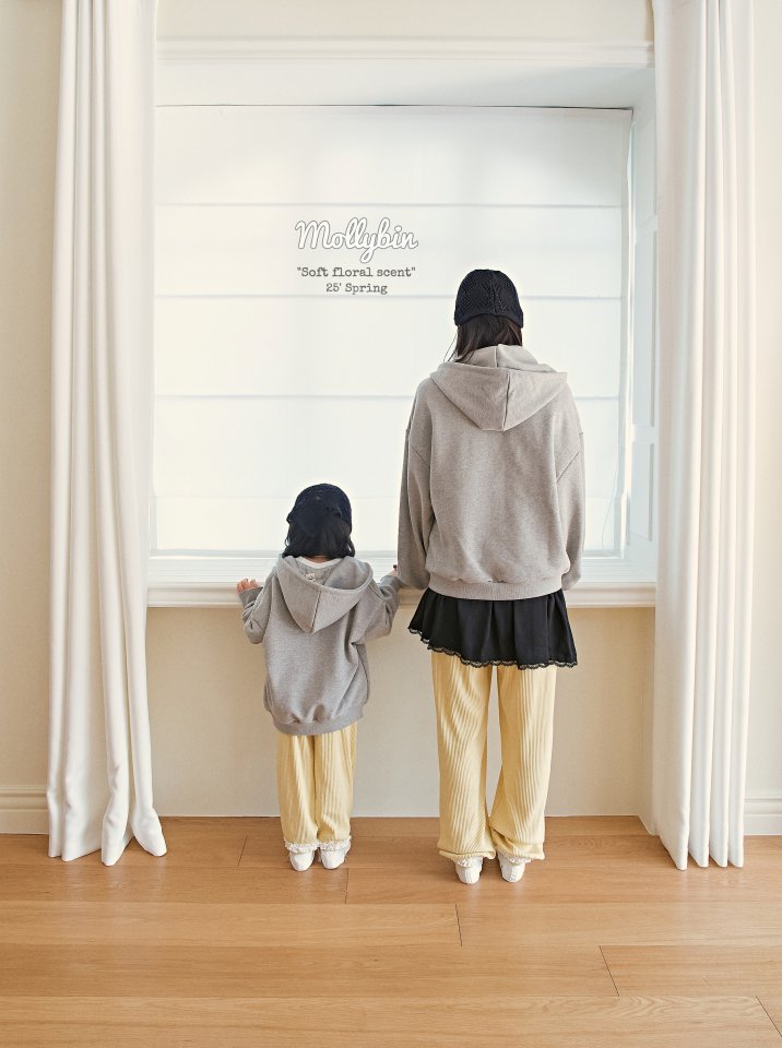 Mollybin - Korean Women Fashion - #momslook - Flower Hooded Zip-up Jacket MOM - 9