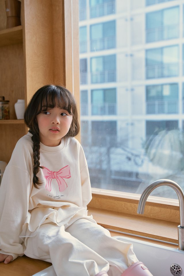 Momo Ann - Korean Children Fashion - #childofig - Ribbon Top Bottom Set - 7
