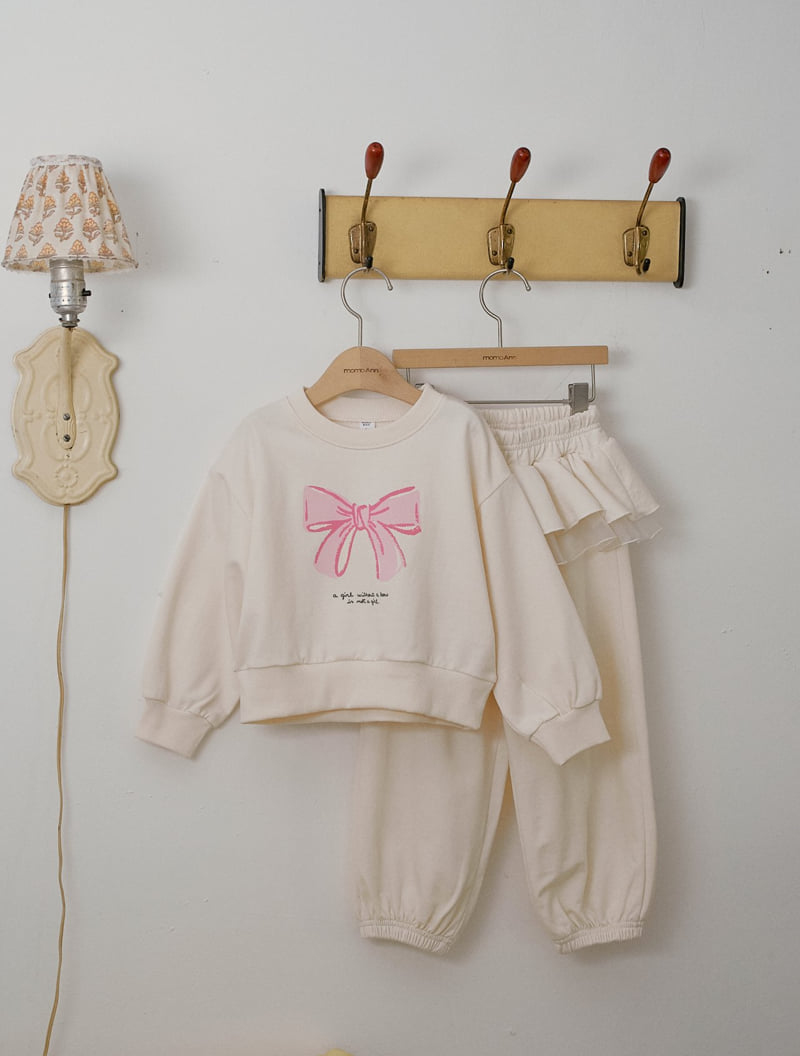 Momo Ann - Korean Children Fashion - #designkidswear - Ribbon Top Bottom Set - 9
