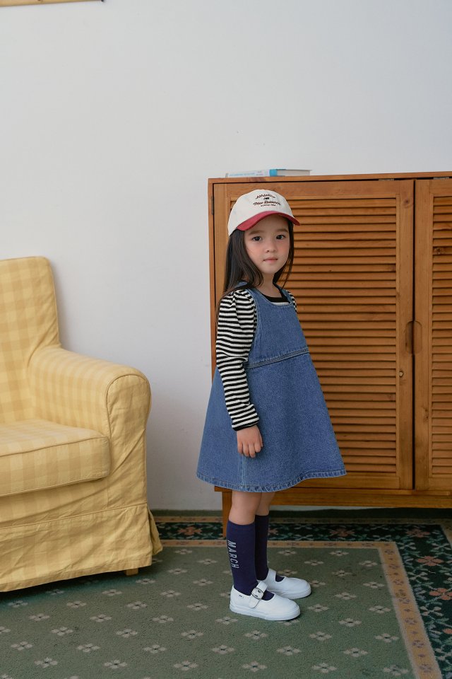 Momo Ann - Korean Children Fashion - #kidsshorts - Blue Sleeveless One-piece - 8