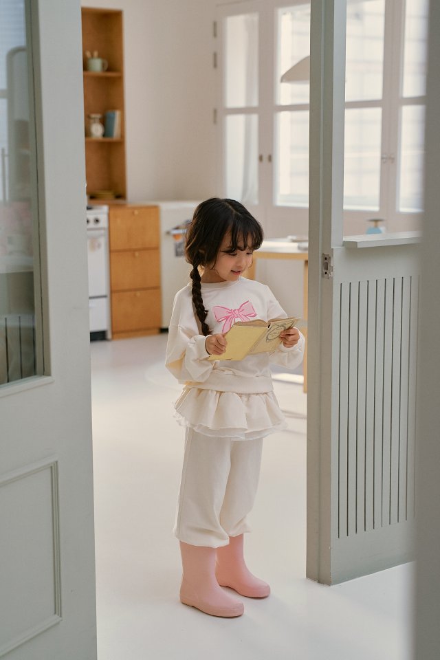 Momo Ann - Korean Children Fashion - #magicofchildhood - Ribbon Top Bottom Set
