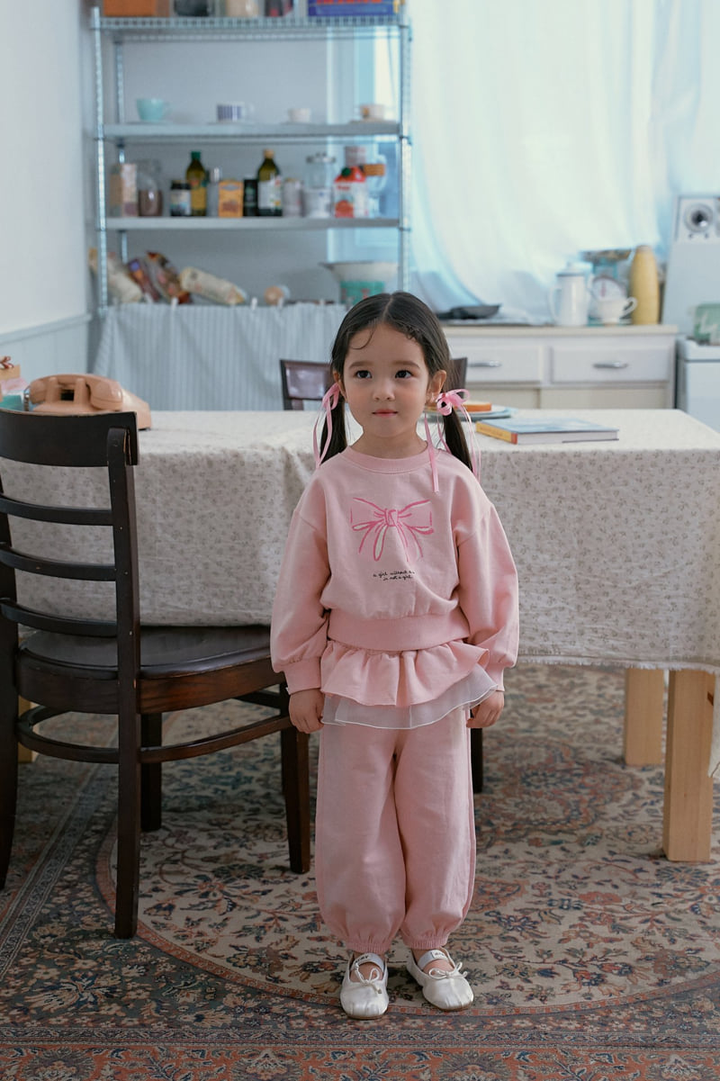 Momo Ann - Korean Children Fashion - #stylishchildhood - Ribbon Top Bottom Set - 6
