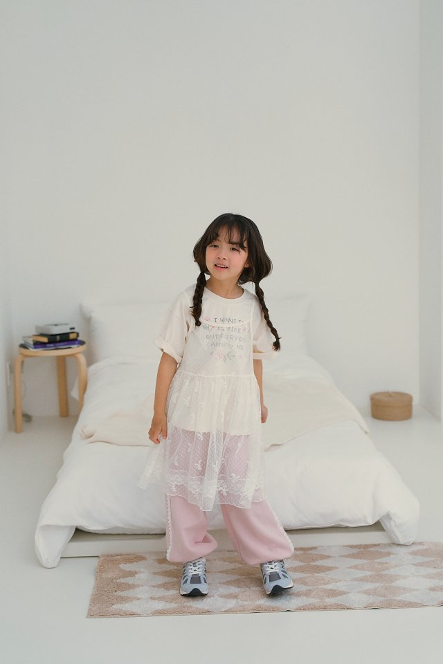 Momo Ann - Korean Children Fashion - #todddlerfashion - Ribbon Mesh One-piece - 4