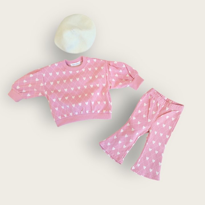 Moran - Korean Baby Fashion - #babyboutiqueclothing - Heart Argyle Bootcut Pants - 3