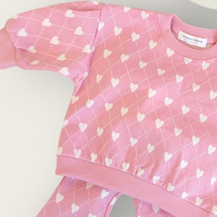 Moran - Korean Baby Fashion - #babyfever - Heart Argyle Bootcut Pants - 6