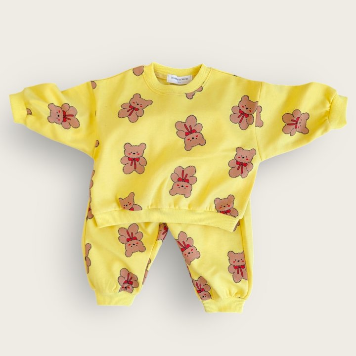 Moran - Korean Baby Fashion - #babyoutfit - Ribbon Bear Set - 7
