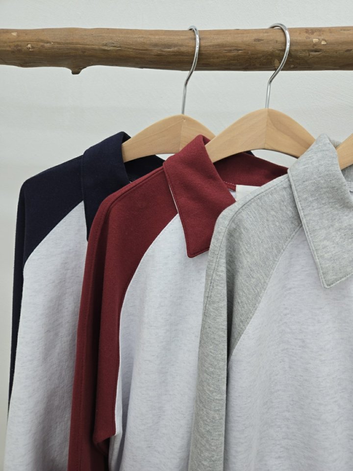 Most - Korean Women Fashion - #womensfashion - Colored Collar Tee - 4