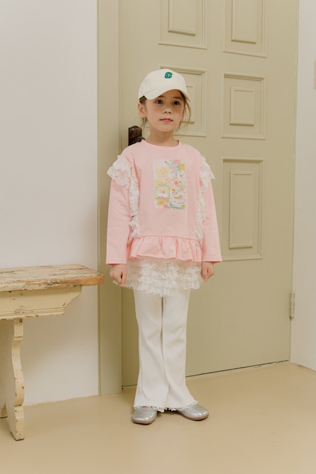 Mumunbaba - Korean Children Fashion - #kidsshorts - Jeje Lace Tee - 5