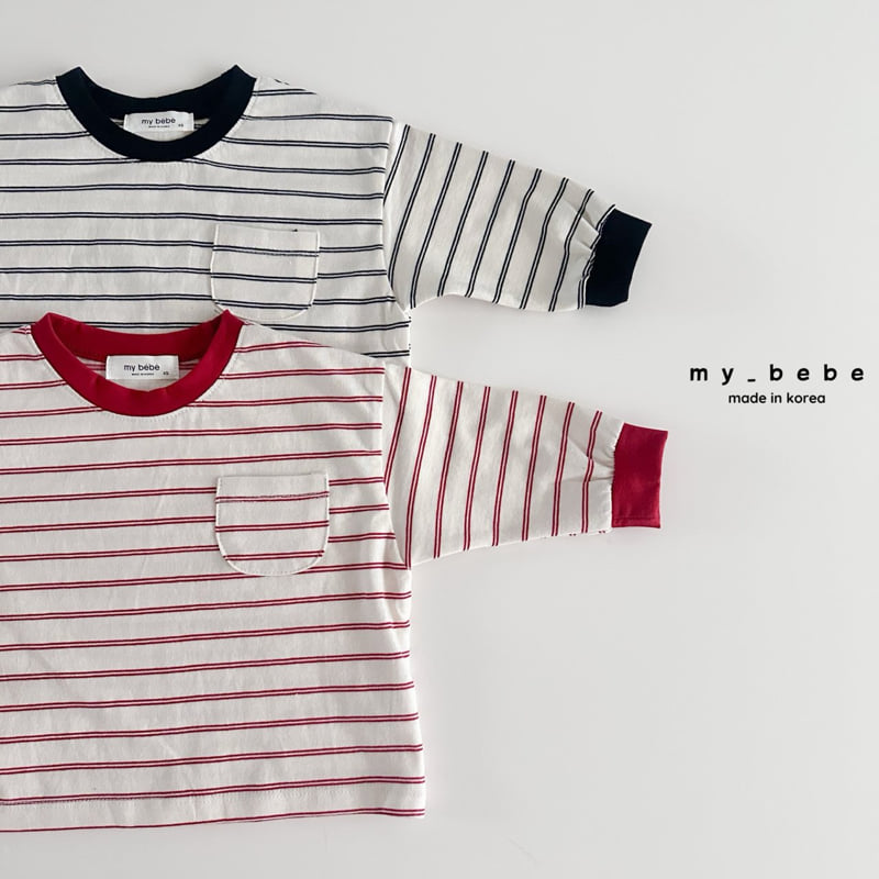 My Bebe - Korean Baby Fashion - #babyboutique - Bombom Stripe Tee - 6