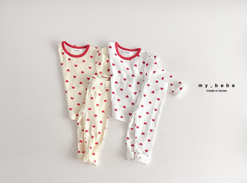 My Bebe - Korean Baby Fashion - #babyboutique - Ribbed Heart Easywear - 5