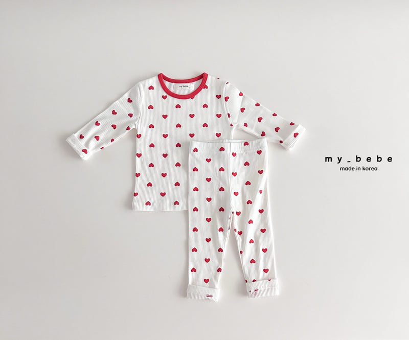 My Bebe - Korean Baby Fashion - #babyboutique - Ribbed Heart Easywear - 6