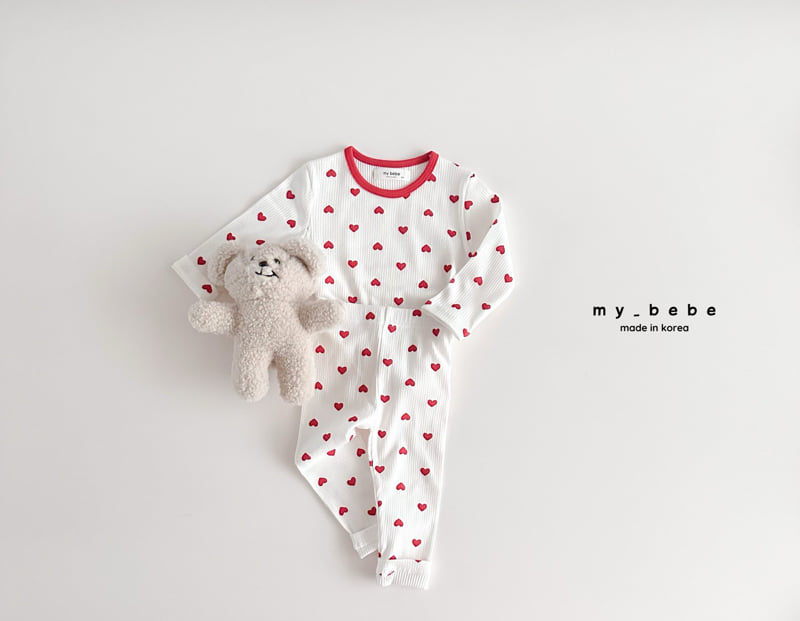 My Bebe - Korean Baby Fashion - #babyboutiqueclothing - Ribbed Heart Easywear - 7