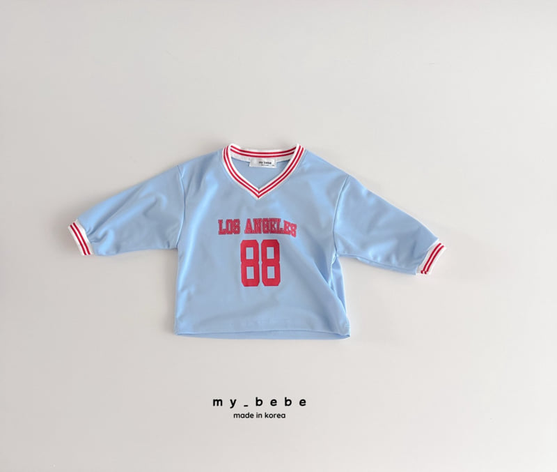 My Bebe - Korean Baby Fashion - #babyboutiqueclothing - V-neck Print Tee - 6