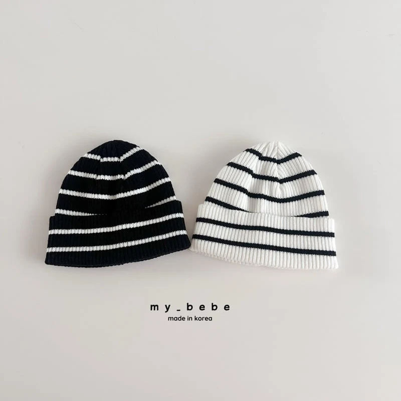 My Bebe - Korean Baby Fashion - #babyboutiqueclothing - Stripe Beanie - 3