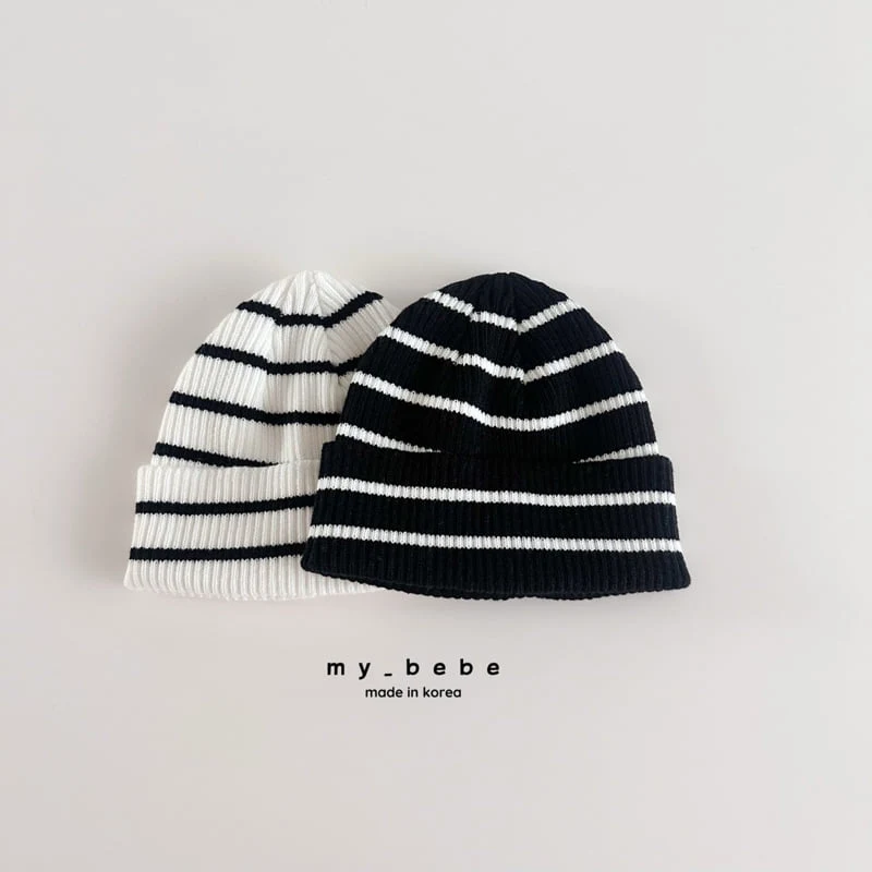 My Bebe - Korean Baby Fashion - #babyboutiqueclothing - Stripe Beanie - 4