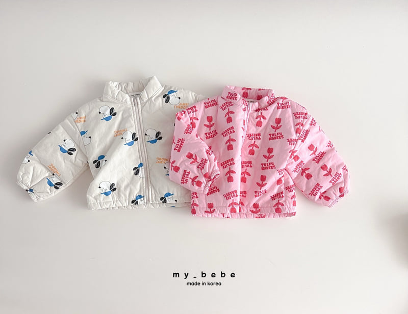 My Bebe - Korean Baby Fashion - #babyclothing - Printed Bonding Jacket - 3