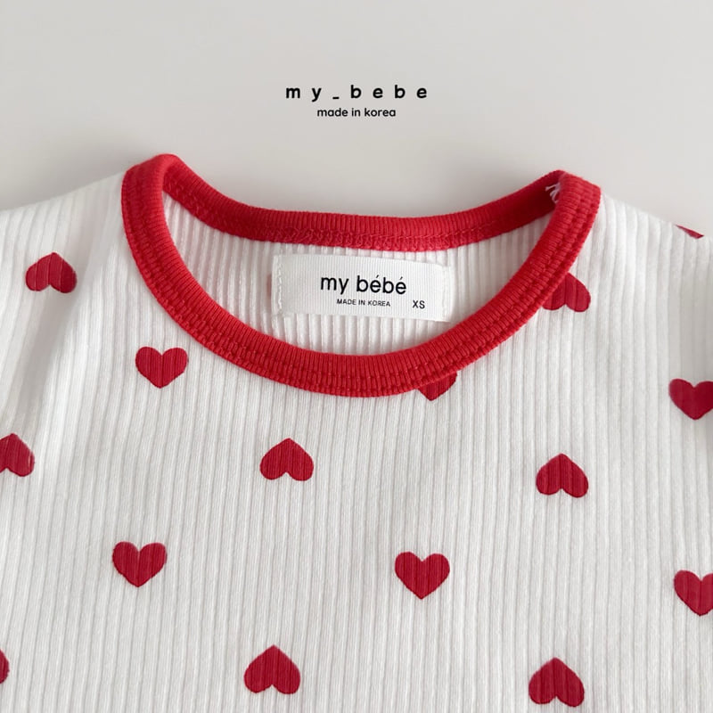 My Bebe - Korean Baby Fashion - #babyfashion - Ribbed Heart Easywear - 9