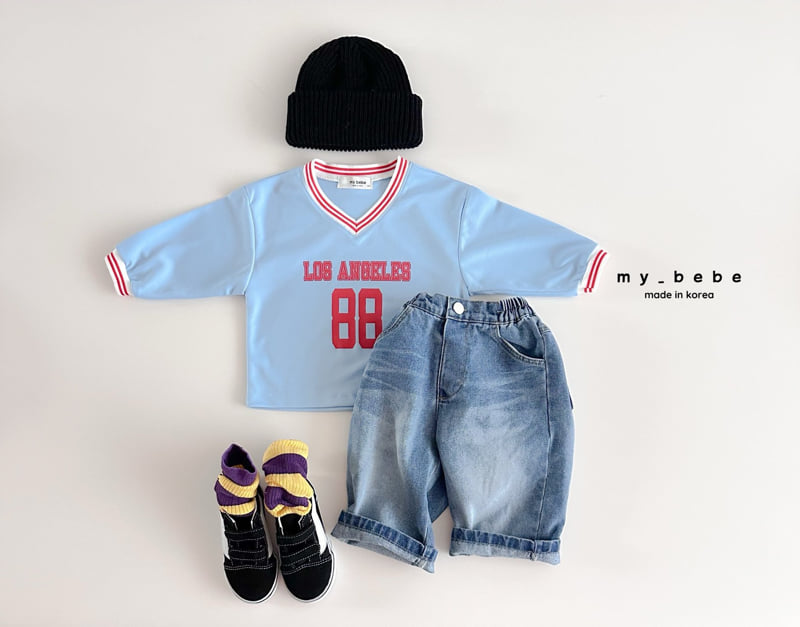 My Bebe - Korean Baby Fashion - #babyfashion - V-neck Print Tee - 8