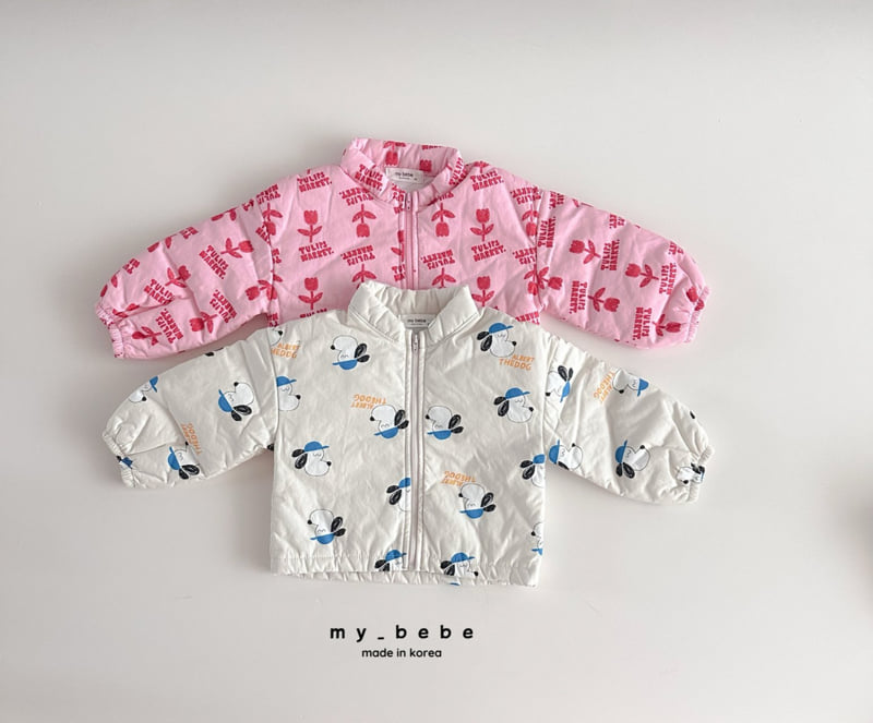 My Bebe - Korean Baby Fashion - #babyclothing - Printed Bonding Jacket - 4