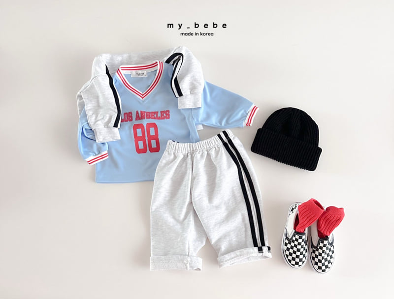 My Bebe - Korean Baby Fashion - #babyfever - V-neck Print Tee - 9