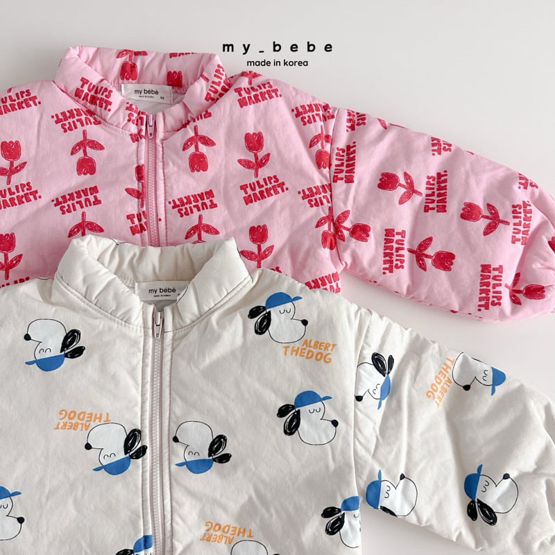 My Bebe - Korean Baby Fashion - #babyfever - Printed Bonding Jacket - 5