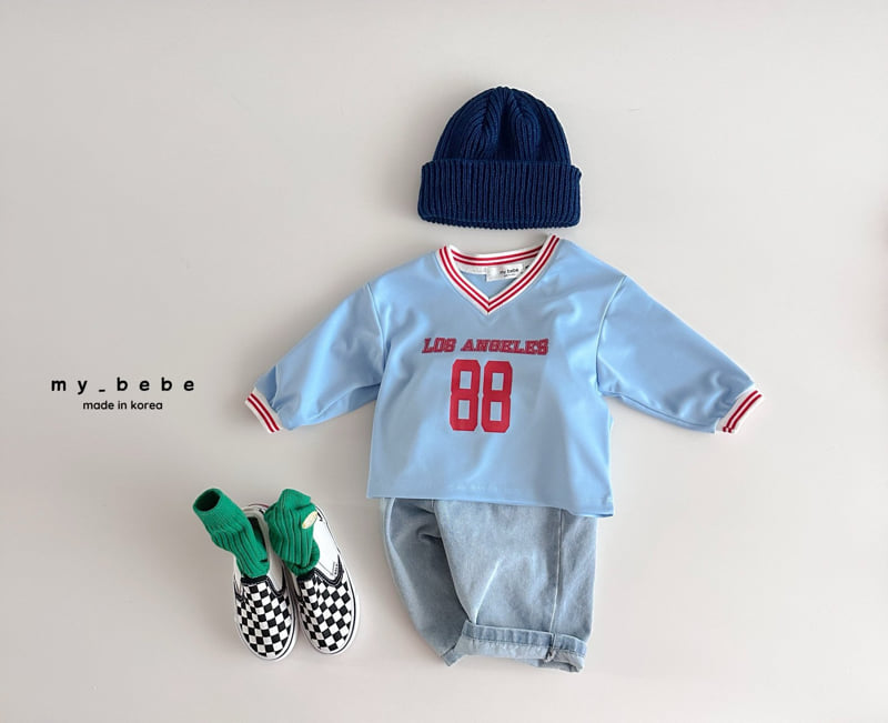 My Bebe - Korean Baby Fashion - #babygirlfashion - V-neck Print Tee - 10