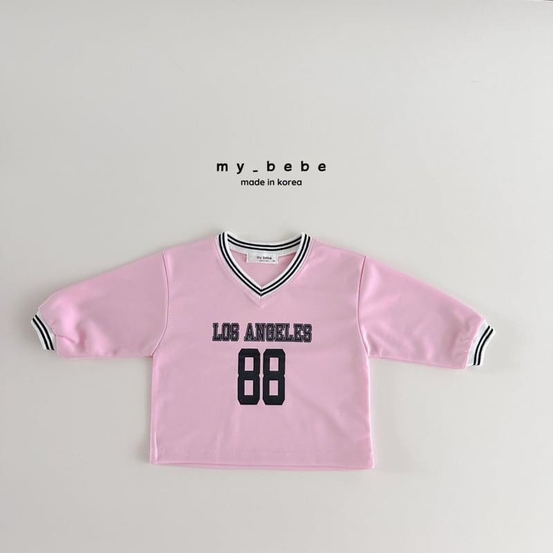 My Bebe - Korean Baby Fashion - #babyoninstagram - V-neck Print Tee - 12