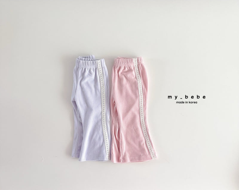 My Bebe - Korean Baby Fashion - #babyoutfit - Lace Bootcut Pants - 3