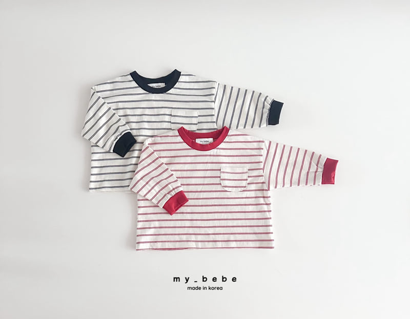 My Bebe - Korean Baby Fashion - #babyoutfit - Bombom Stripe Tee
