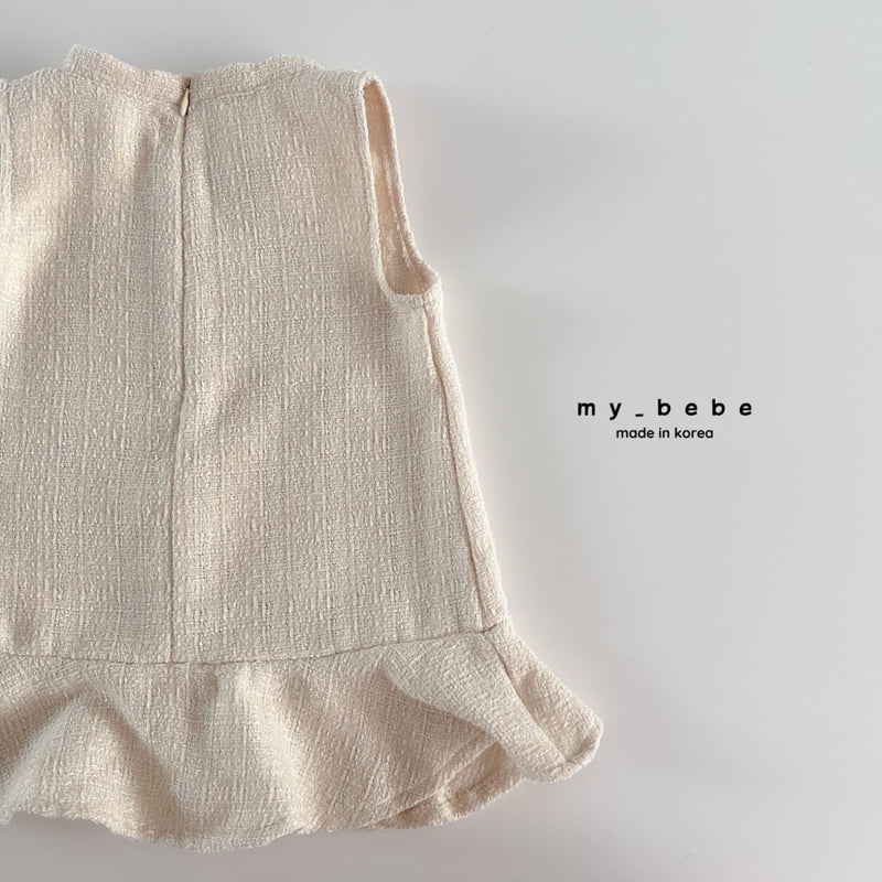 My Bebe - Korean Baby Fashion - #babyoutfit - Ribbon Tweed One-piece - 9