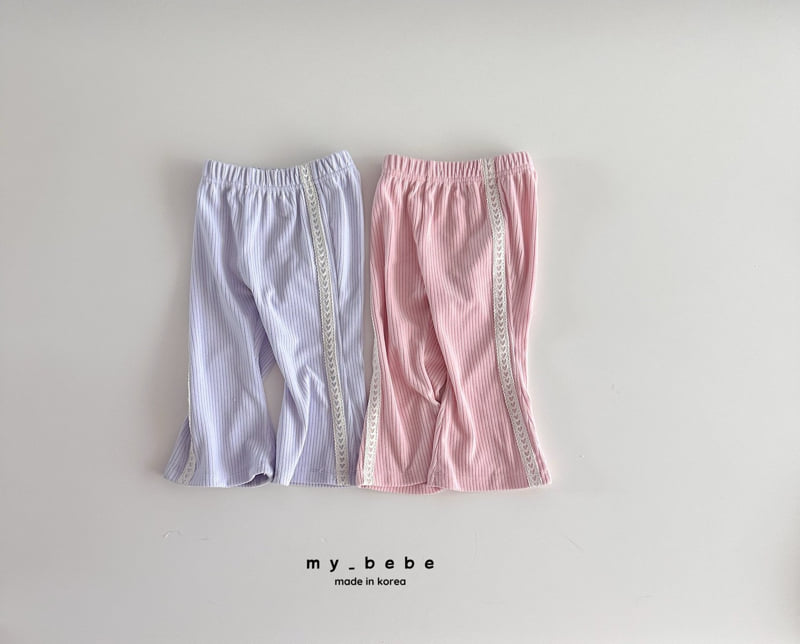 My Bebe - Korean Baby Fashion - #babyoutfit - Lace Bootcut Pants - 4