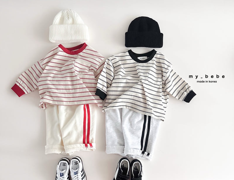 My Bebe - Korean Baby Fashion - #babywear - Bombom Stripe Tee - 3