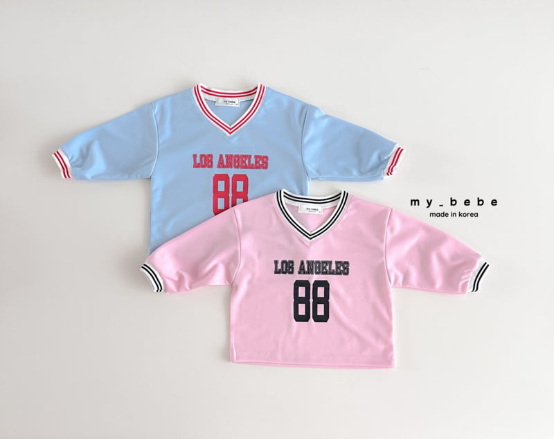 My Bebe - Korean Baby Fashion - #babywear - V-neck Print Tee