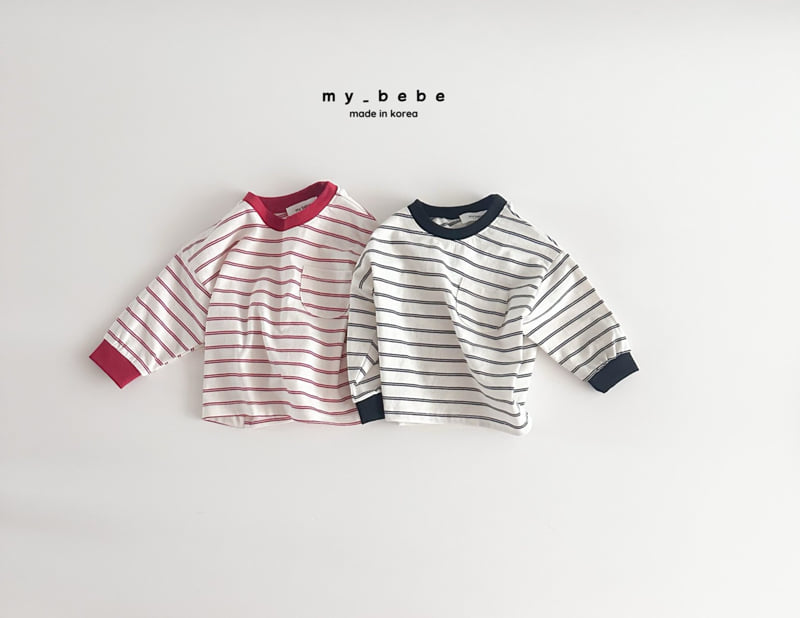 My Bebe - Korean Baby Fashion - #babywear - Bombom Stripe Tee - 4