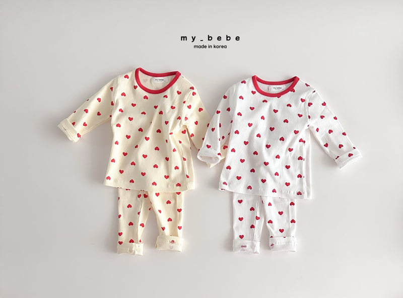 My Bebe - Korean Baby Fashion - #onlinebabyboutique - Ribbed Heart Easywear - 3