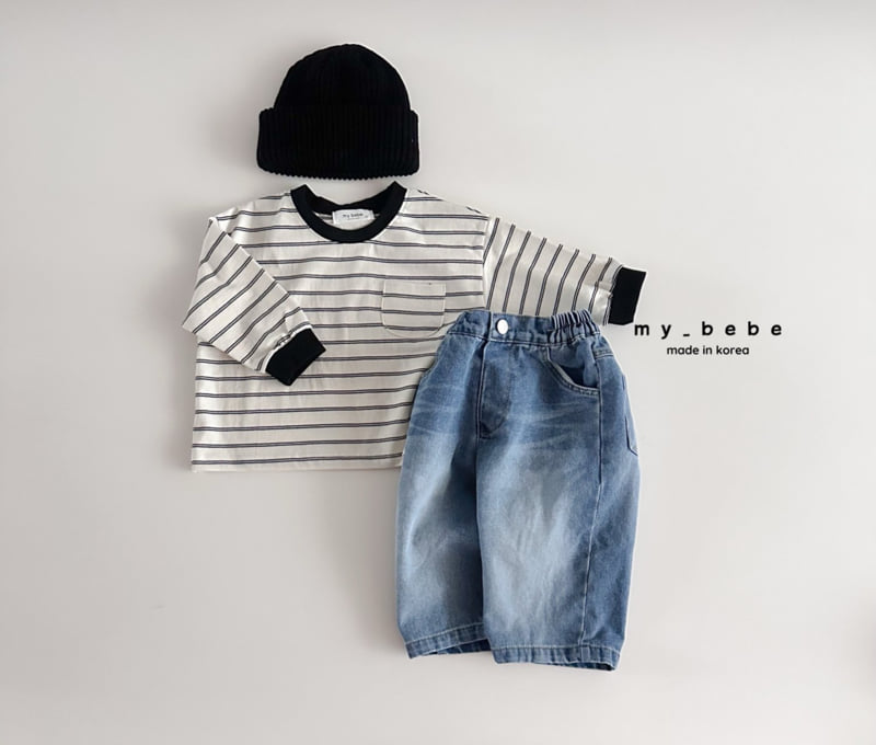 My Bebe - Korean Baby Fashion - #onlinebabyboutique - Spring Denim Pants - 8