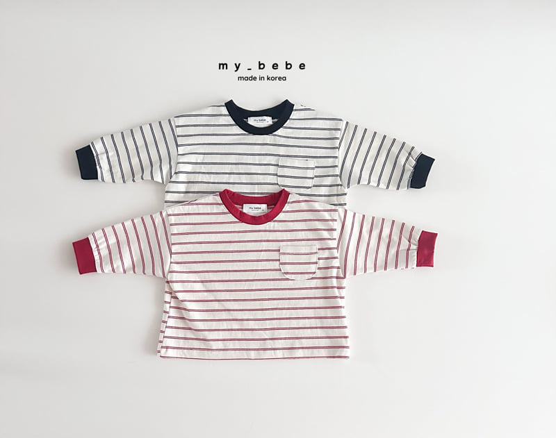 My Bebe - Korean Baby Fashion - #onlinebabyshop - Bombom Stripe Tee - 5