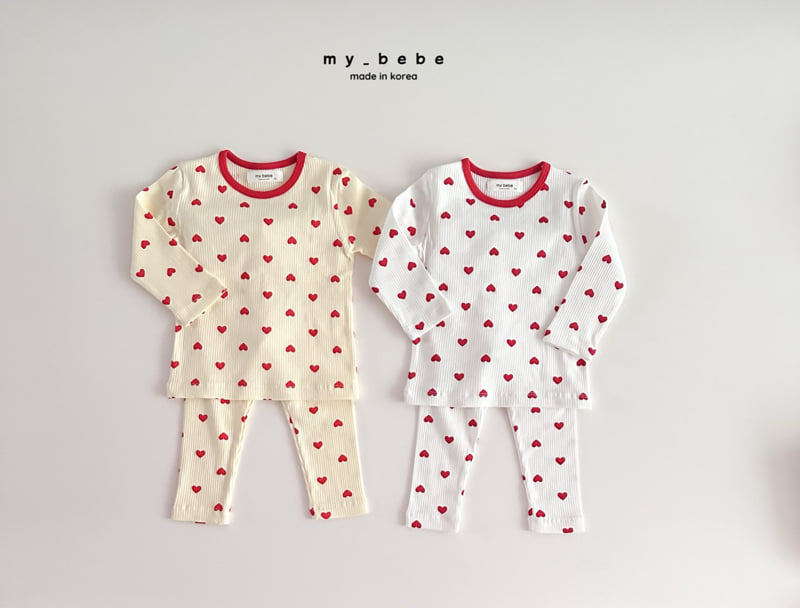 My Bebe - Korean Baby Fashion - #onlinebabyboutique - Ribbed Heart Easywear - 4