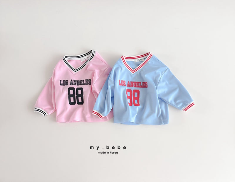 My Bebe - Korean Baby Fashion - #onlinebabyshop - V-neck Print Tee - 3