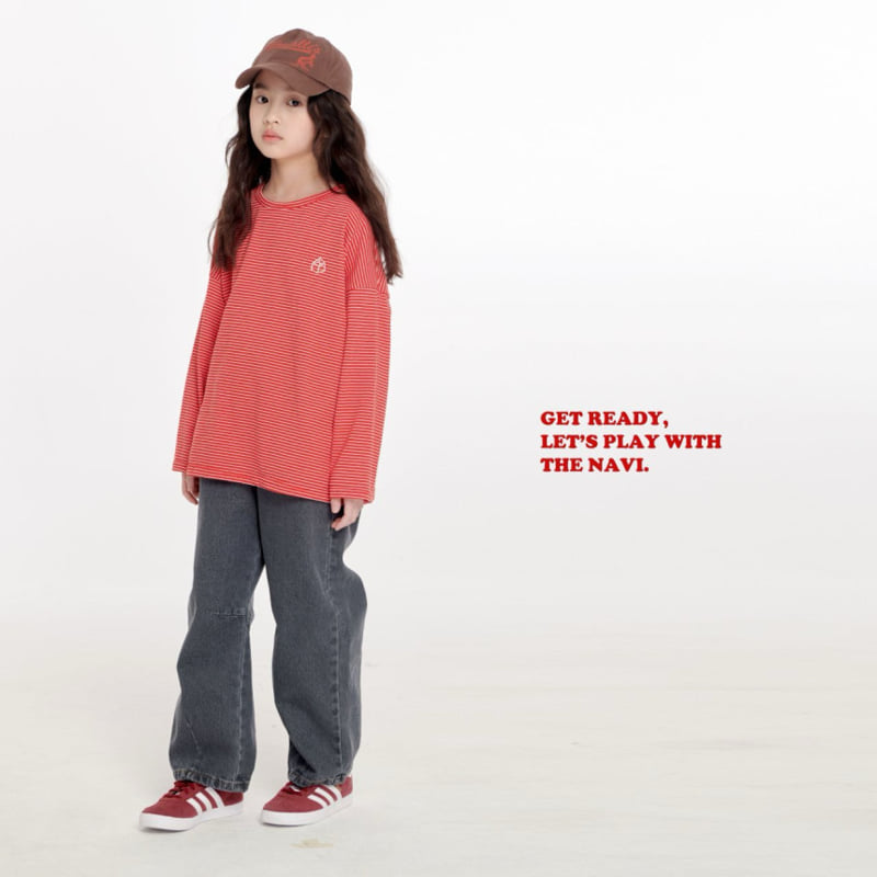 Navi - Korean Children Fashion - #kidsshorts - Dart Denim Pants - 8