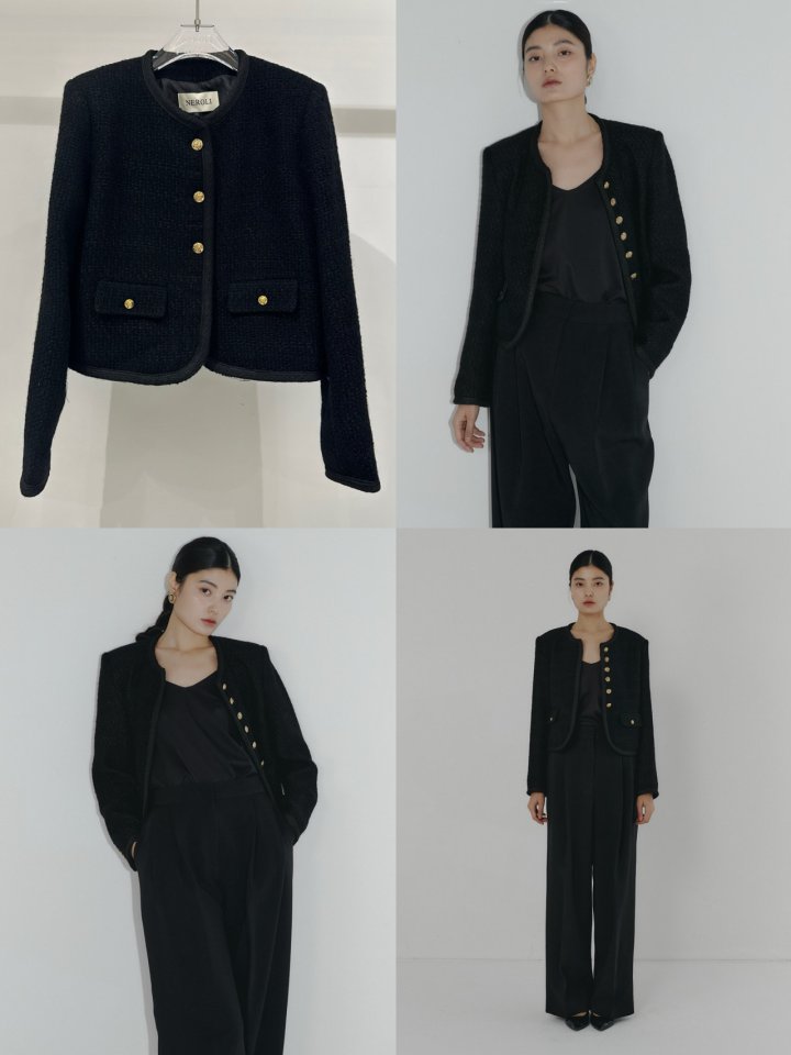 Neroli36 - Korean Women Fashion - #momslook - Gold Button Jackte - 3